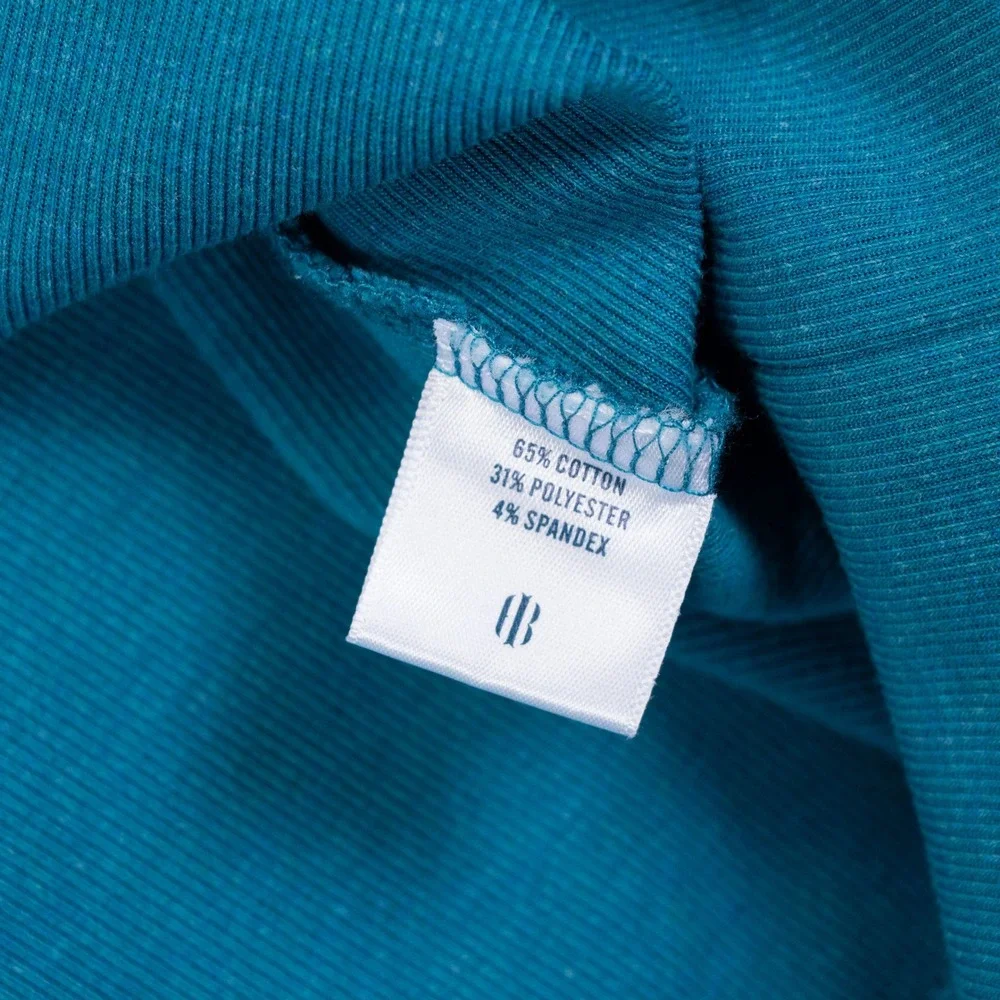 Holderness & Bourne Mens L Teal 1/4 Zip Pullover Tailored Fit Cotton Stretch‎